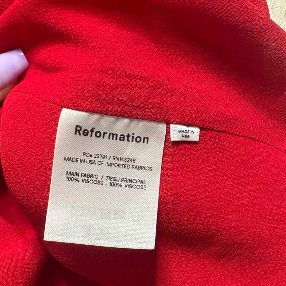 Reformation Christine Mini Dress In Lipstick Red Size 4 - Picture 4 of 6